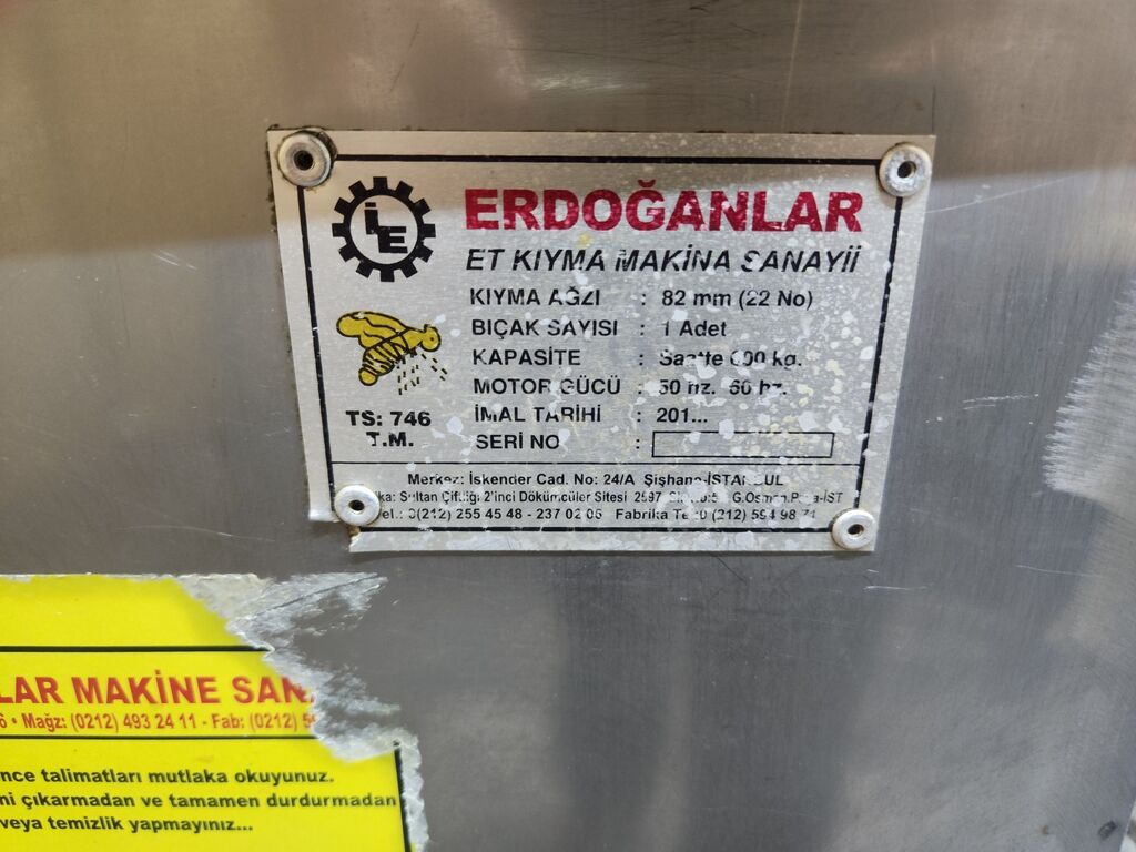 Промышленная мясорубка ERDOĞANLAR / Bostor - Назначение: измельчение: фото 2