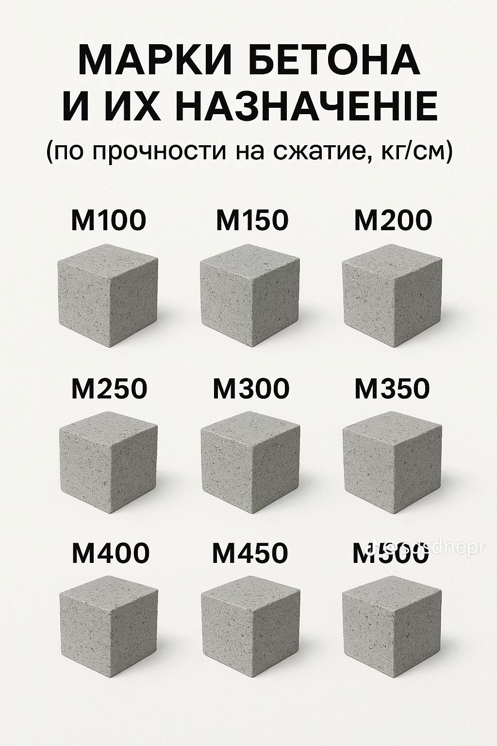 Строительный бетон, M-100, Для фундамента — фото 1