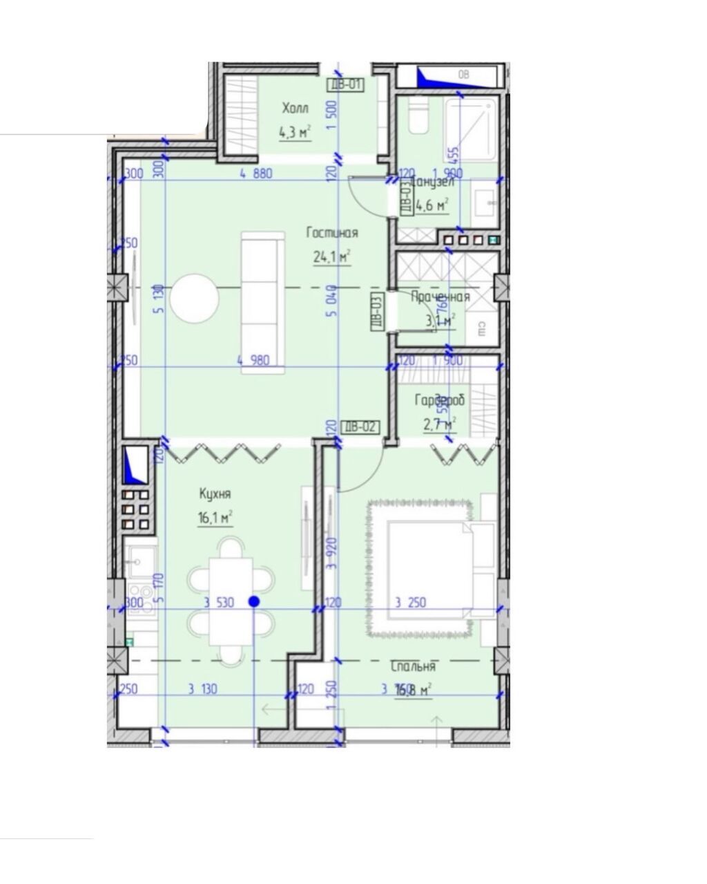 2 комнаты, 73 м², Орто-Сай с. Элитка, 4 этаж: фото 8