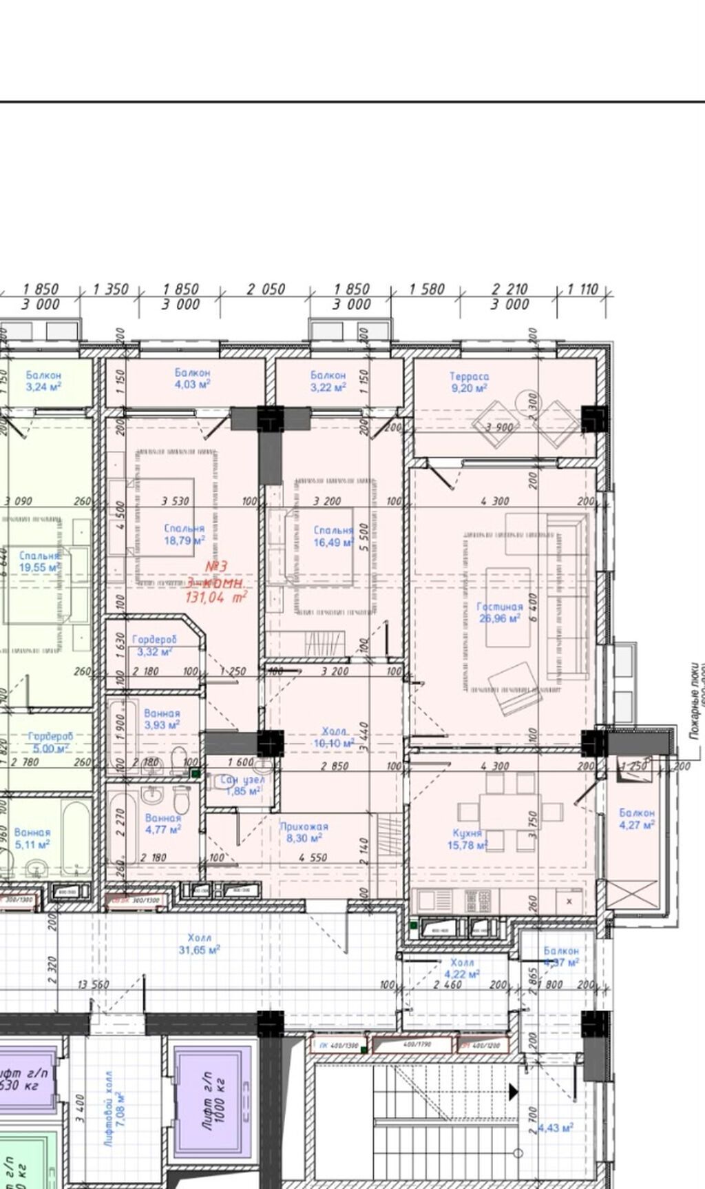 3 комнаты, 130 м², Асанбай мкр Элитка, 2 этаж, ПСО (под самоотделку): фото 2