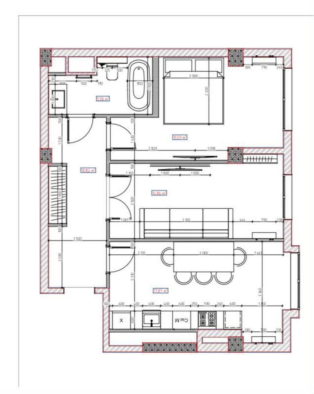 2 комнаты, 63 м², БГУ Индивидуалка, 12 этаж, ПСО (под самоотделку): фото 2