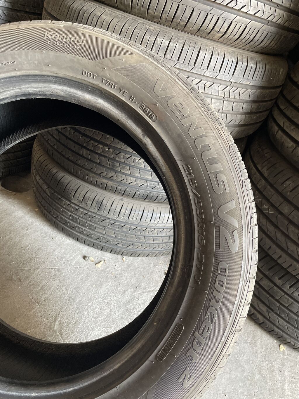 Шины 215 / 55 / R 16, Лето, Б/у, 1 шт, Легковые, Корея, Hankook: фото 2