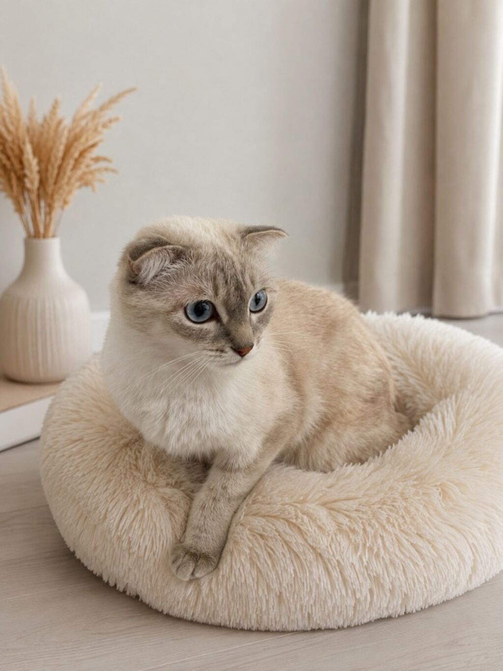 Скотиш Фолд (Шотландская вислоухая), 1 год, Девочка, Белый, Приучена к лотку, Проглистована, С прививками: фото 2