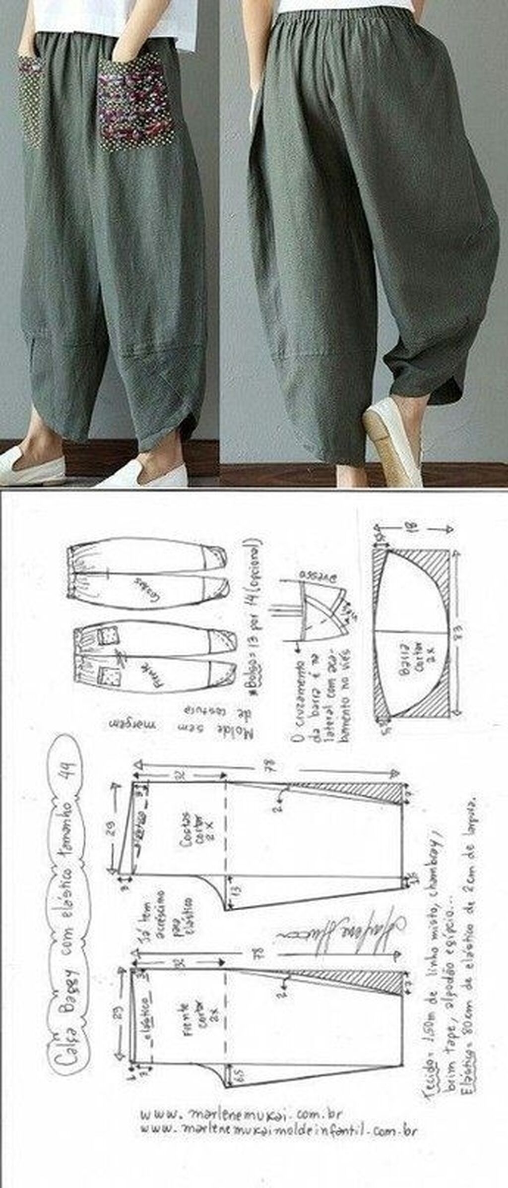 Льняные брюки выкройка