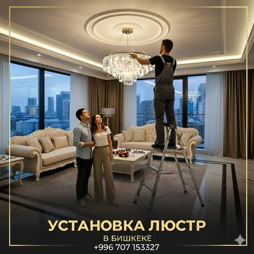 Установка люстра Бишкек люстра установка Бишкек