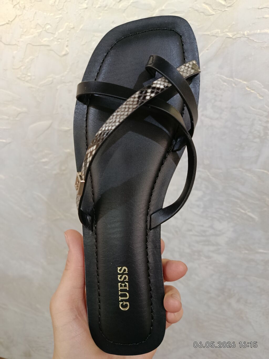 Босоножки, 36.5, Guess, Новый, цвет - Черный, Самовывоз: фото 1