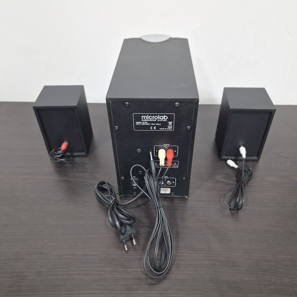 Колонки Microlab M-223 (2.1), 17вт, aux, рабочие 100%, на проверку 2: фото 2