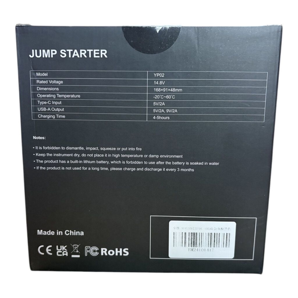 Пуско-зарядное устройство 12V (Jump Starter) 37Wh + Power Bank + LED: фото 6