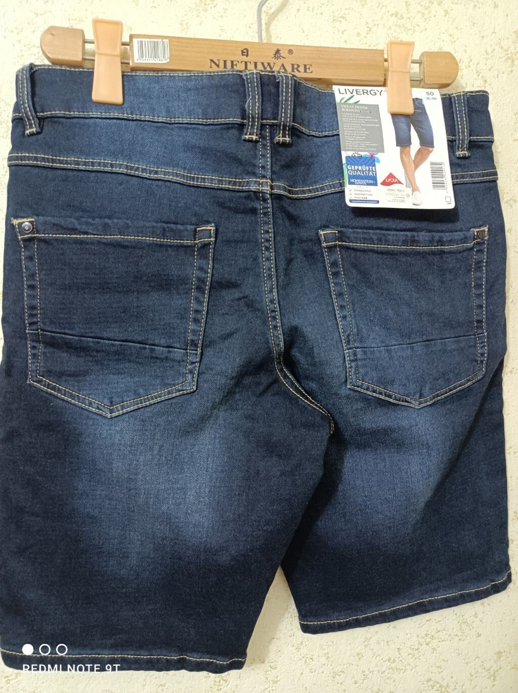Мужские джинсовые бермуды LIVERGY - Модель: Sweat-Denim Bermuda, Slim: фото 3