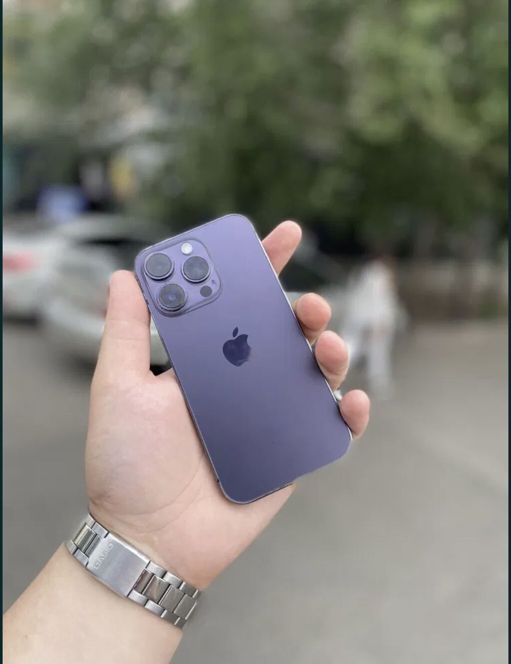 IPhone 14 Pro, Б/у, 128 ГБ, Blue Titanium, Зарядное устройство, Чехол, 78 %: фото 1