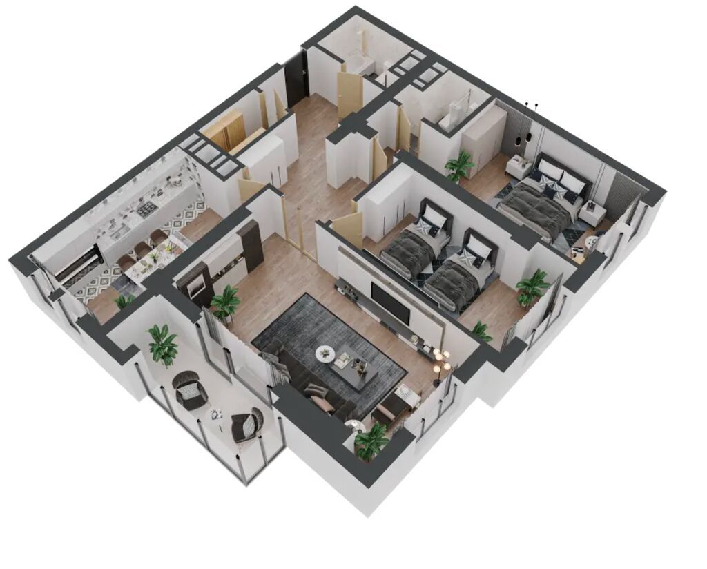 3 комнаты, 115 м², Южная Магистраль Элитка, 10 этаж, ПСО (под самоотделку): фото 3