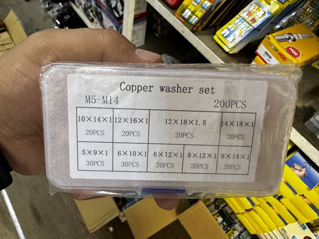 Набор медных шайб Copper Washer Set, 200 шт. - Диапазон размеров: от: фото 2