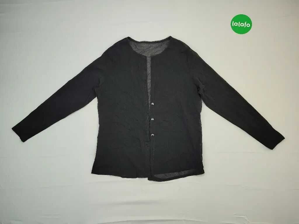 Bluzki: Sweter rozpinany, XL (EU 42), wzór - Jednolity kolor, kolor - Czarny — 1