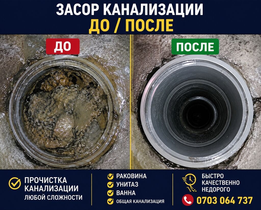 Канализационные работы | Чистка засоров Больше 6 лет опыта