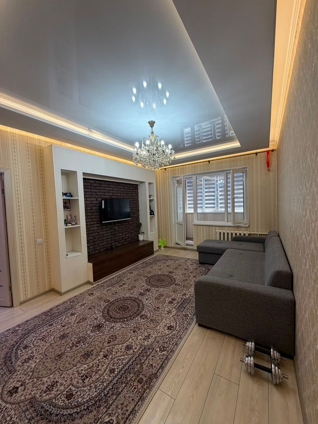 1 комната, 46 м², Тунгуч мкр 106 серия улучшенная, 9 этаж, Евроремонт: фото 2