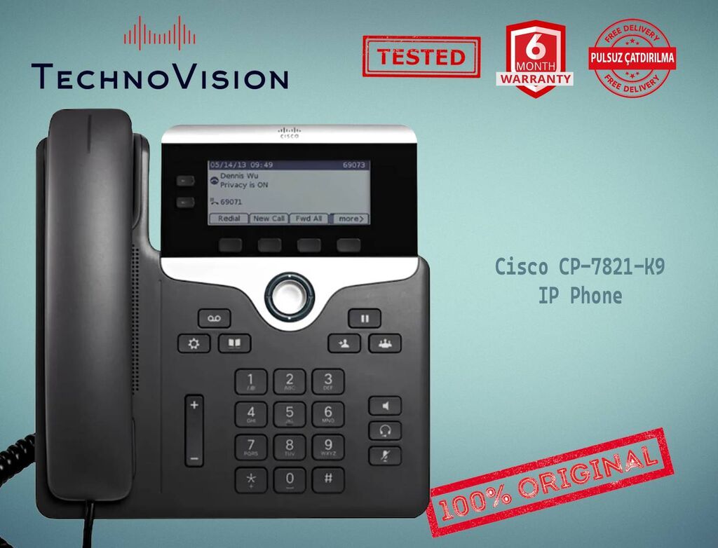 IP Phone Cisco CP 7821 K9: 200 AZN ▷ Modemlər və şəbəkə avadanlıqları |  Bakı | 33871620 ᐈ lalafo.az