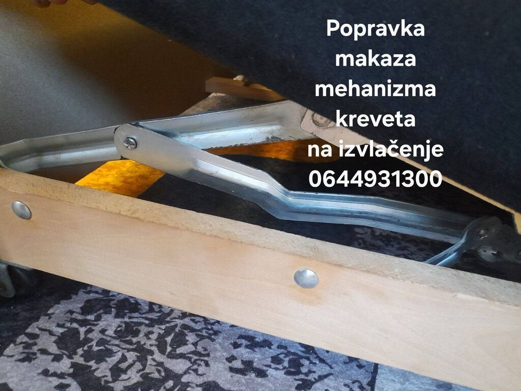 Građevinarstvo i rekonstrukcija: Usluga: Popravka makaza mehanizma kreveta na izvlačenje. -