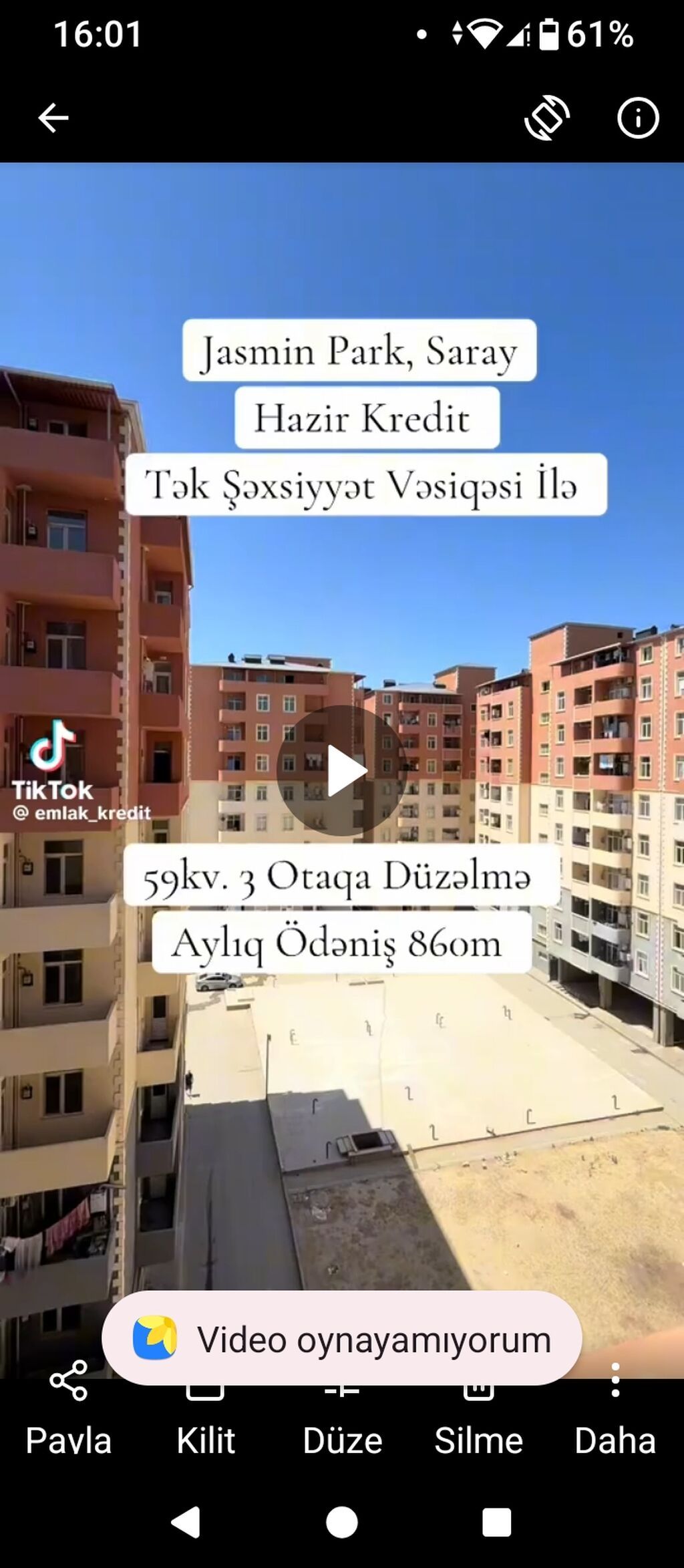 3 otaqlı, Yeni tikili, 60 kv. m
