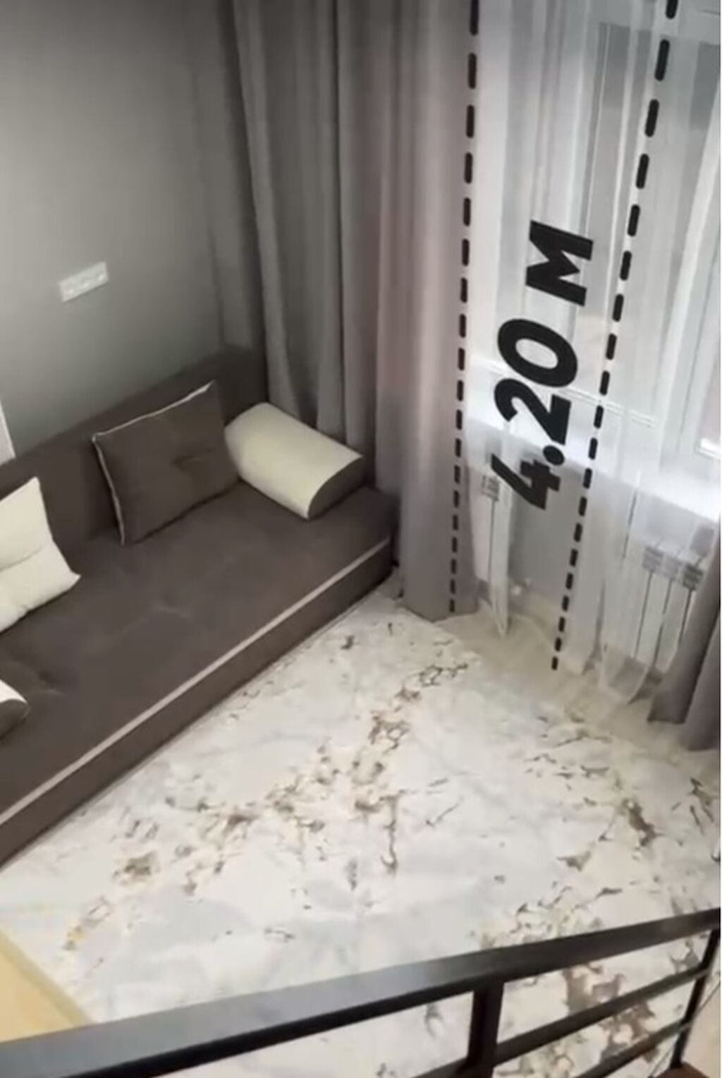 Студия, 28 м², Аламедин-1 мкр Элитка, 8 этаж, Евроремонт: фото 4