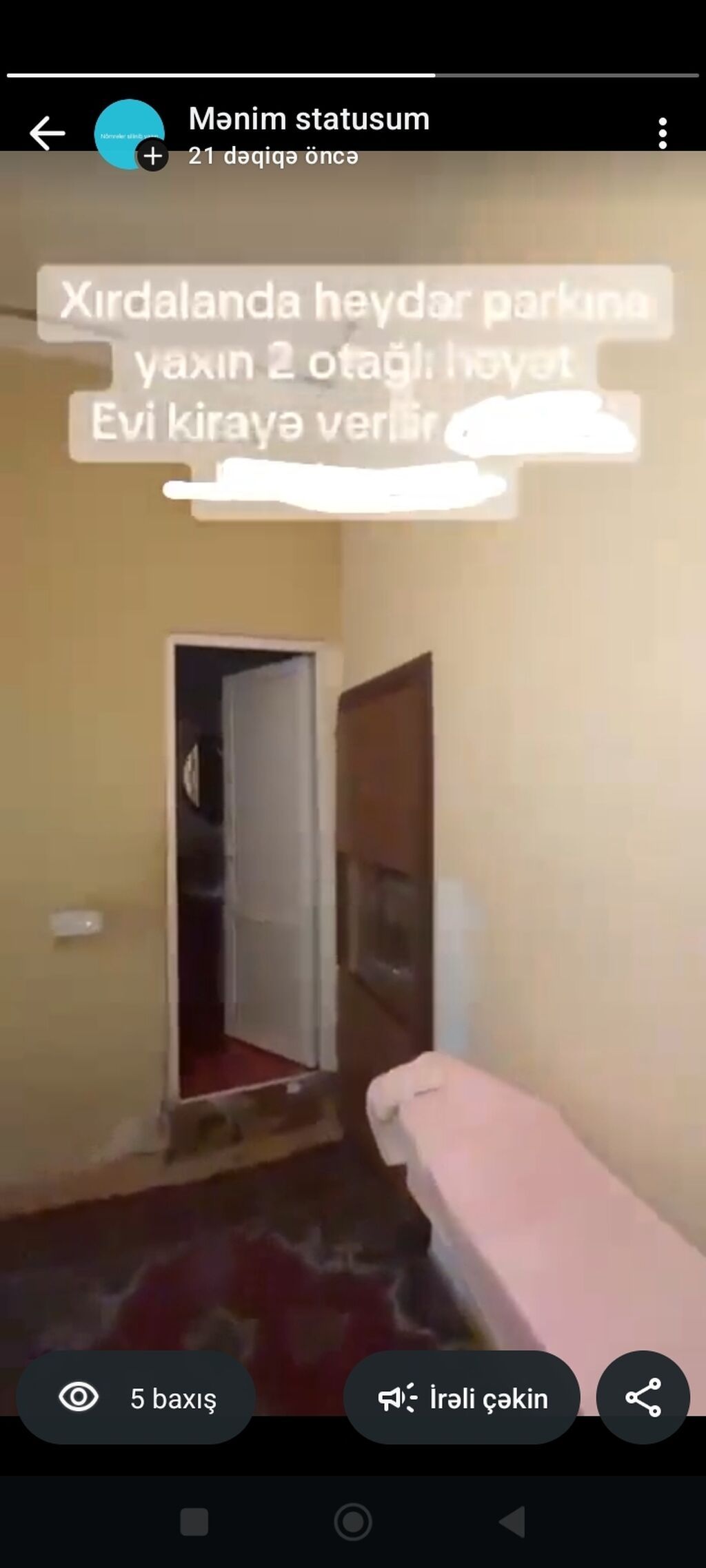 Salam tecili Xırdalandada, Heydər Parkına yaxın yerləşən 2 otaqlı