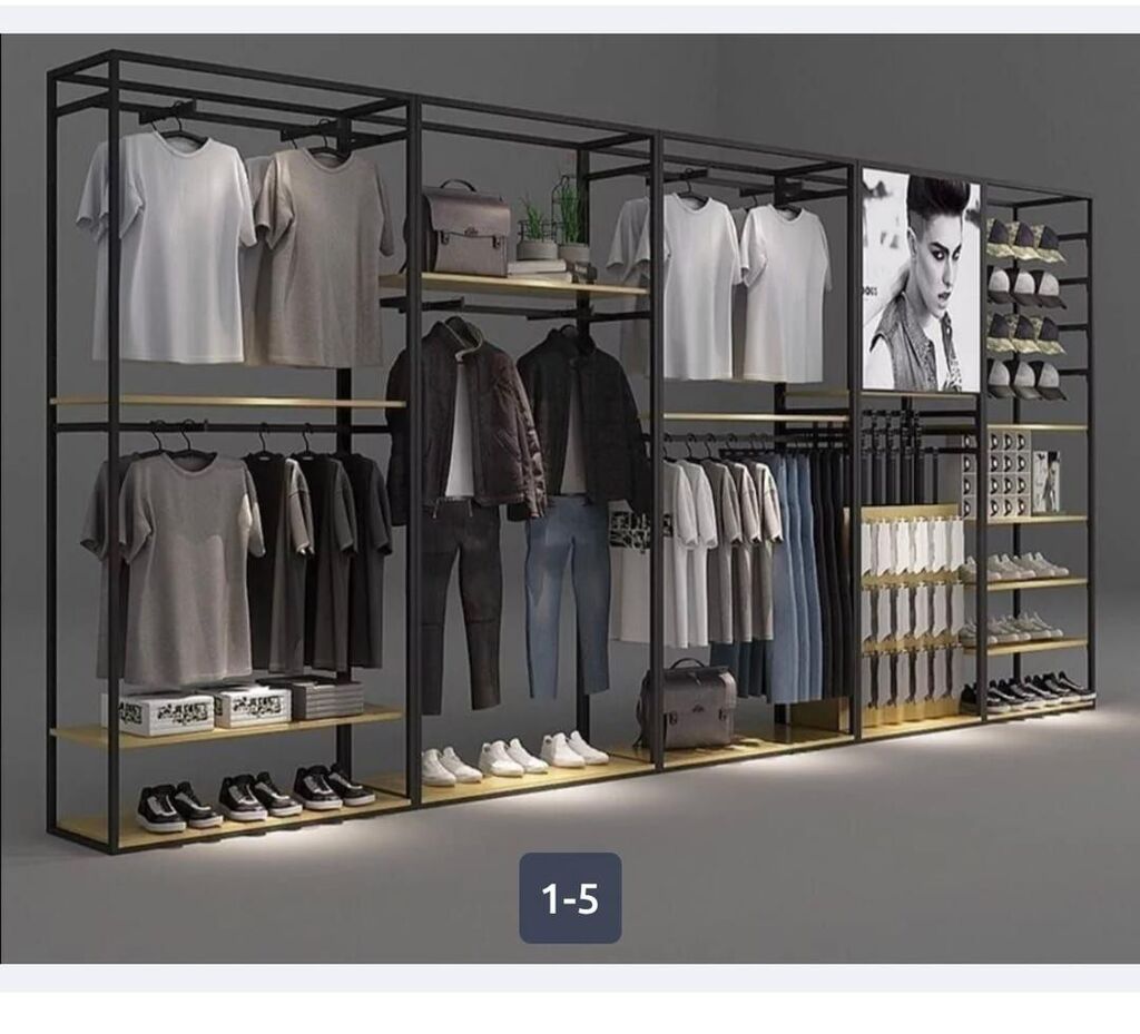 бутик полки. стеллаж под одежду. стеллаж для вещей. полки для одежды. стеллаж с вешалкой для одежды.