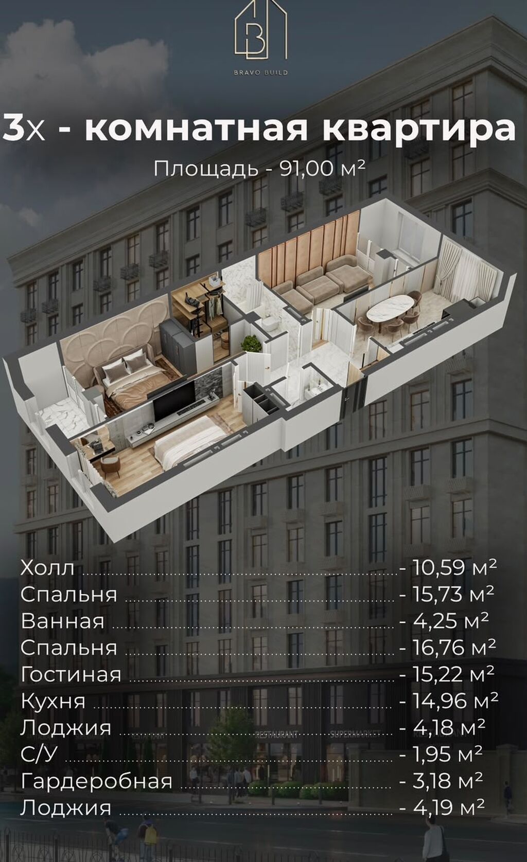 ПРЕМИУМ-КЛАСС В ЦЕНТРЕ БИШКЕКА ОТ $1300/М² ЖК «Премьера Плюс: фото 5