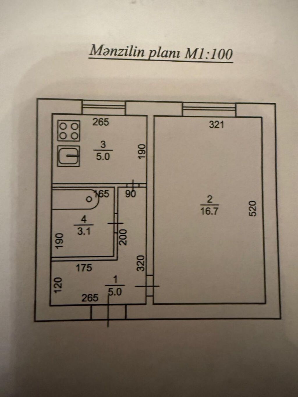 Bakı, 1 otaqlı, Köhnə tikili, 33 kv. m