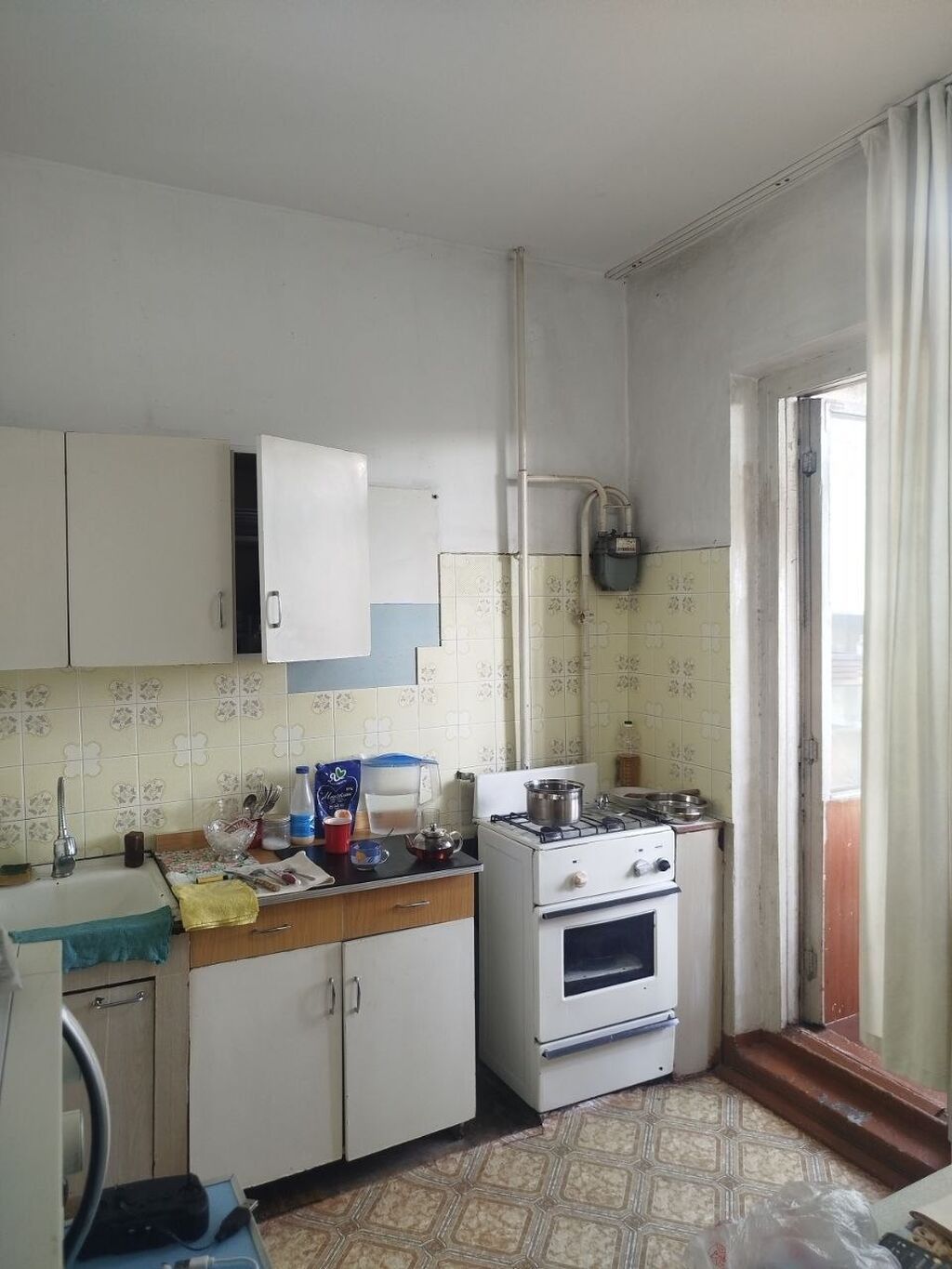 1 комната, 36 м², Аламедин-1 мкр 106 серия, 6 этаж, Старый ремонт: фото 1