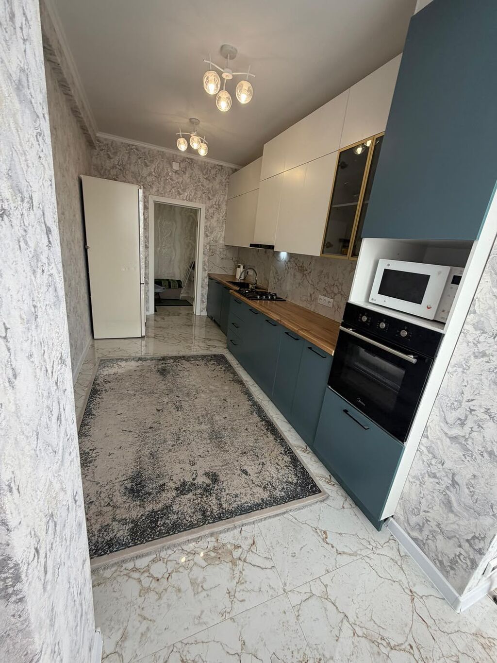 2 комнаты, 63 м², Асанбай мкр Элитка, 8 этаж, Евроремонт: фото 2