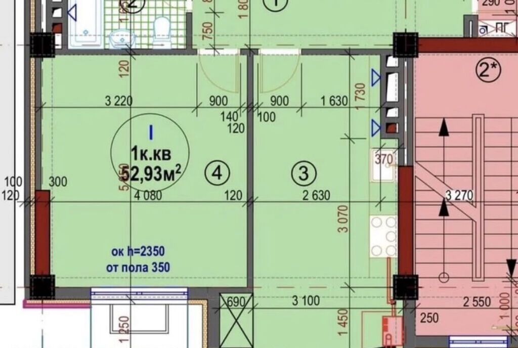 1 комната, 53 м², Асанбай мкр Элитка, 8 этаж, Евроремонт: фото 6