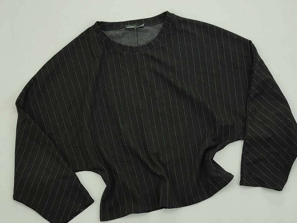 Bluzki: Bluza Zara, S (EU 36), stan - Bardzo dobry, wzór - Linia, kolor - Czarny — 1