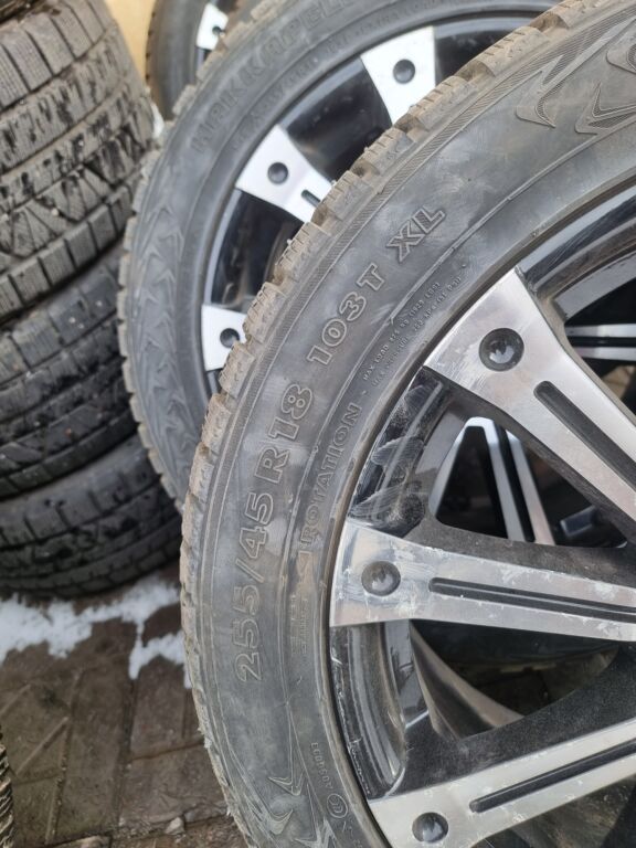 Колеса в сборе 255 / 45 / R 18, Зимняя шипованная, Б/у, Комплект, Легковые, Литые, отверстий - 5: фото 2