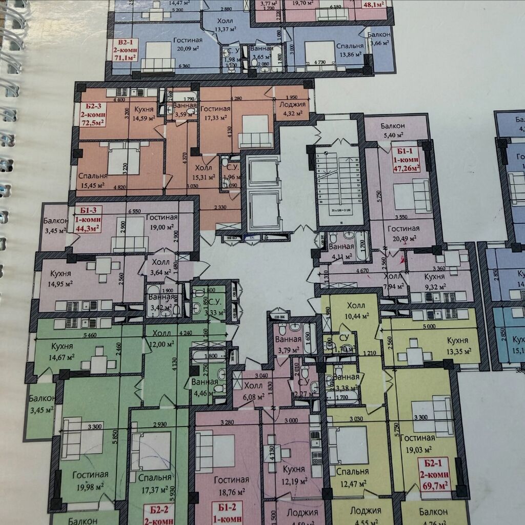 1 комната, 47 м², Филармония Элитка, 11 этаж, ПСО (под самоотделку): фото 6