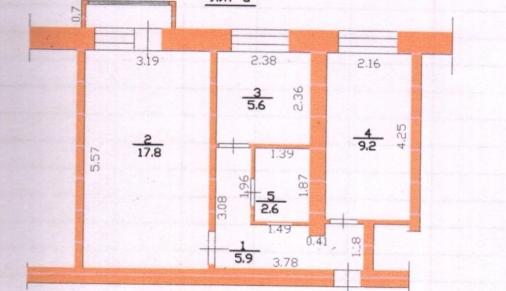 2 комнаты, 41 м², Филармония Индивидуалка, 3 этаж, Косметический ремонт: фото 8