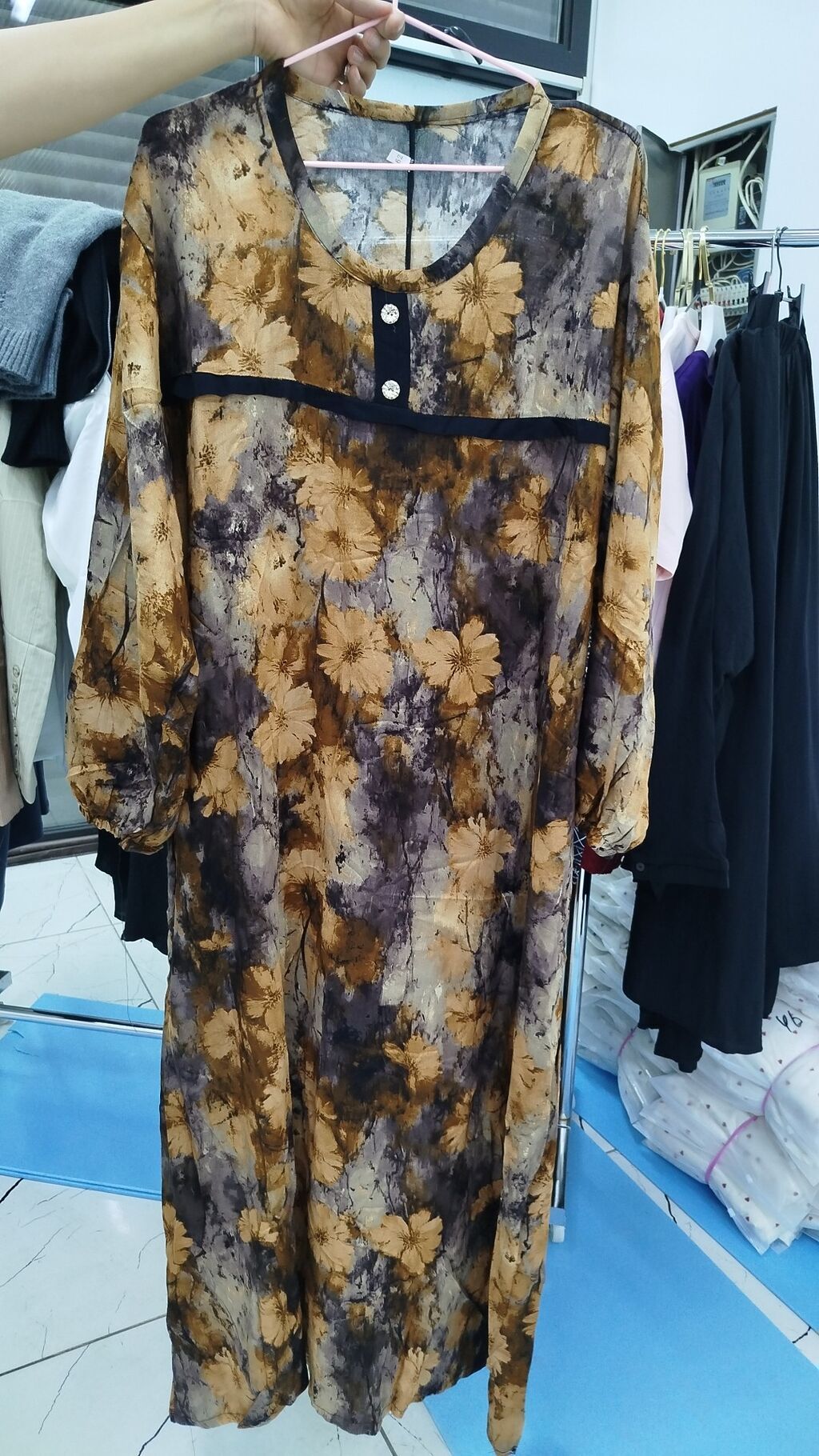 Повседневное платье, Лето, Длинная модель, Хлопок, Прямое, M, L, XL: фото 2
