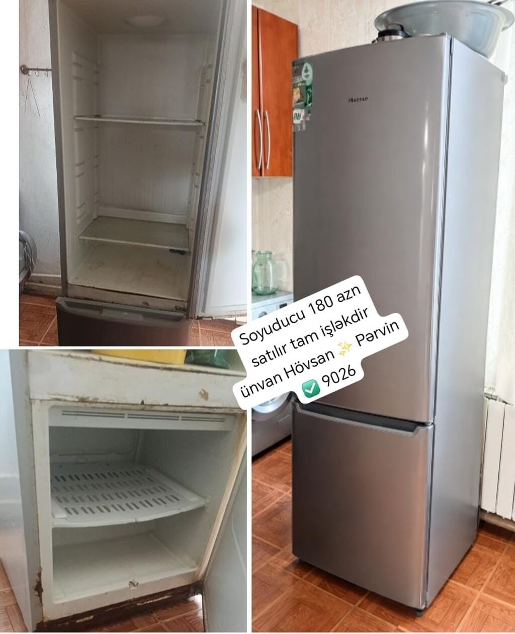 Soyuducu 180 azn satılır tam işləkdir ünvan Hövsan ✨ Pərvin ✅ 9026