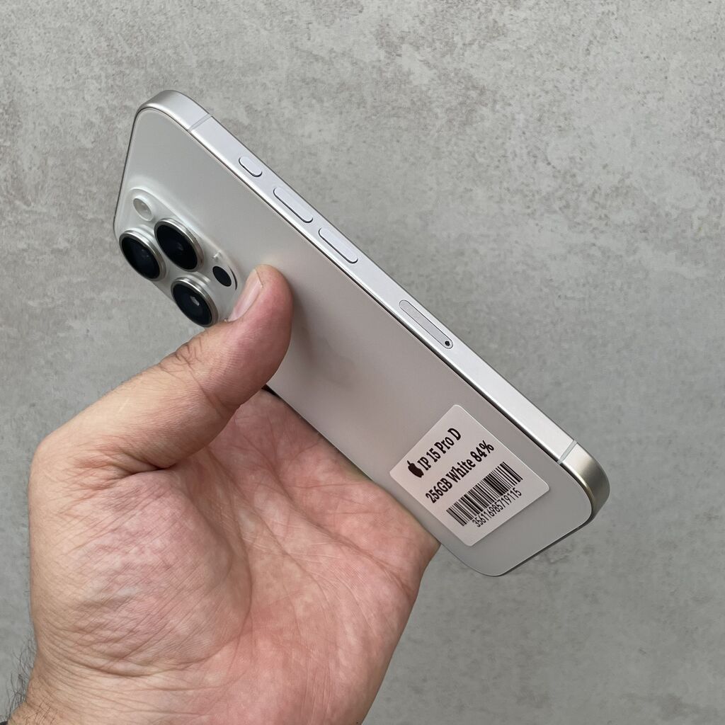 IPhone 15 Pro, Б/у, 256 ГБ, White Titanium, 83 %: фото 2