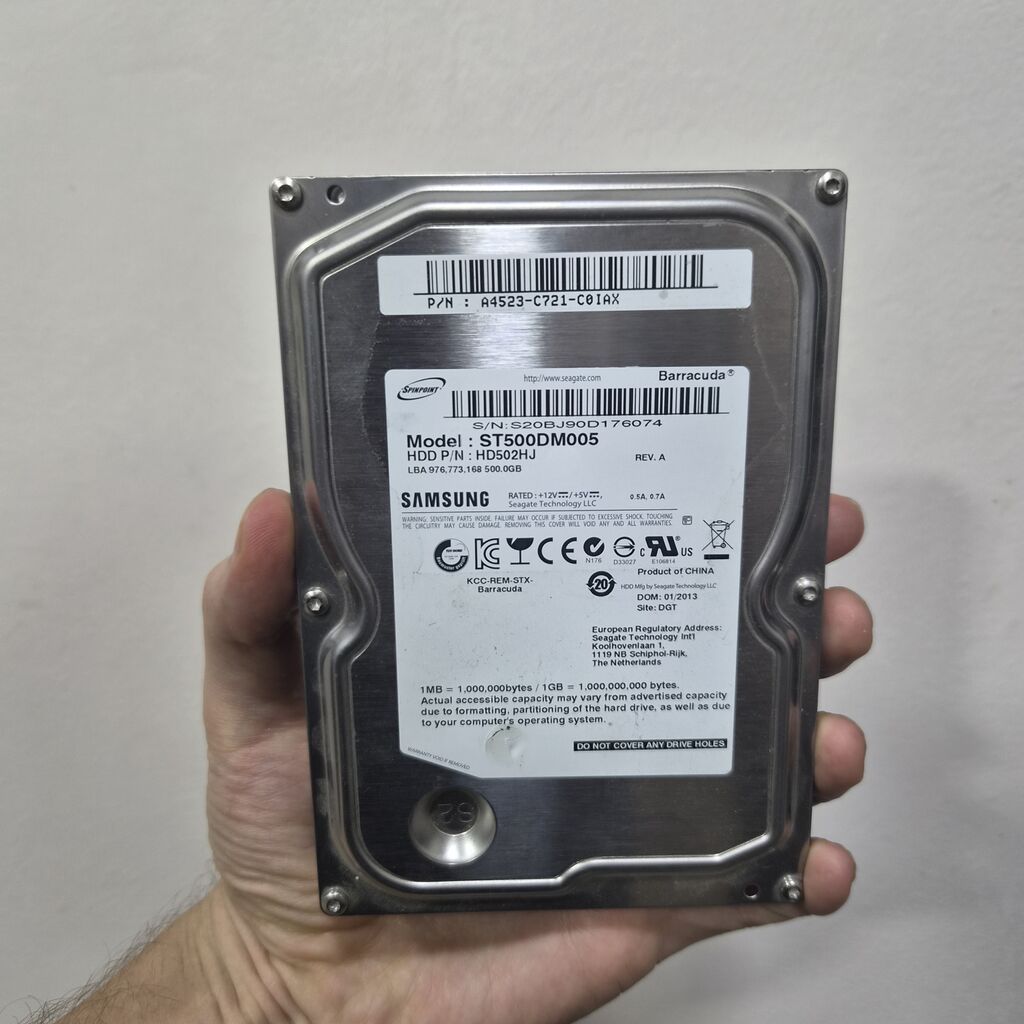 Накопитель для ПК, Б/у, Samsung, HDD, 512 ГБ, 3.5", Для ПК: фото 1