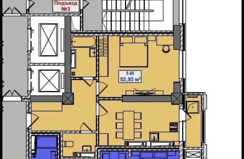 1 комната, 53 м², Улан-2 мкр Элитка, 5 этаж, ПСО (под самоотделку): фото 4