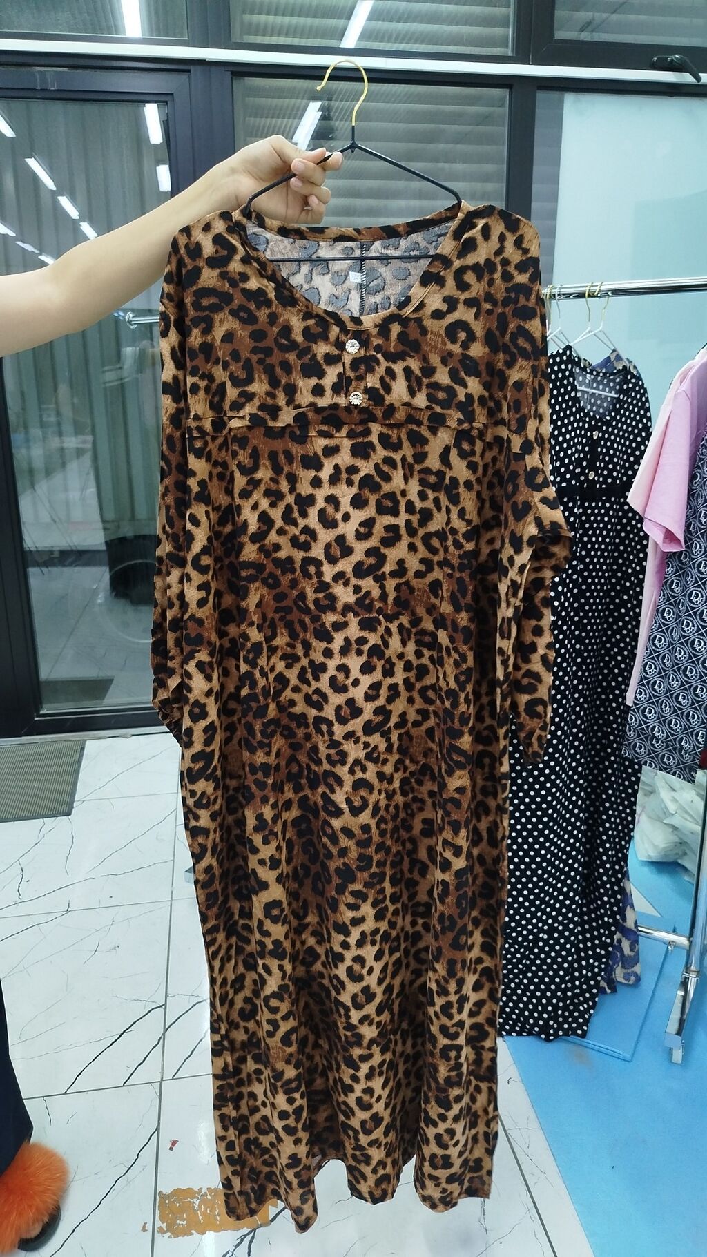 Повседневное платье, Лето, Длинная модель, Хлопок, Прямое, M, L, XL: фото 4