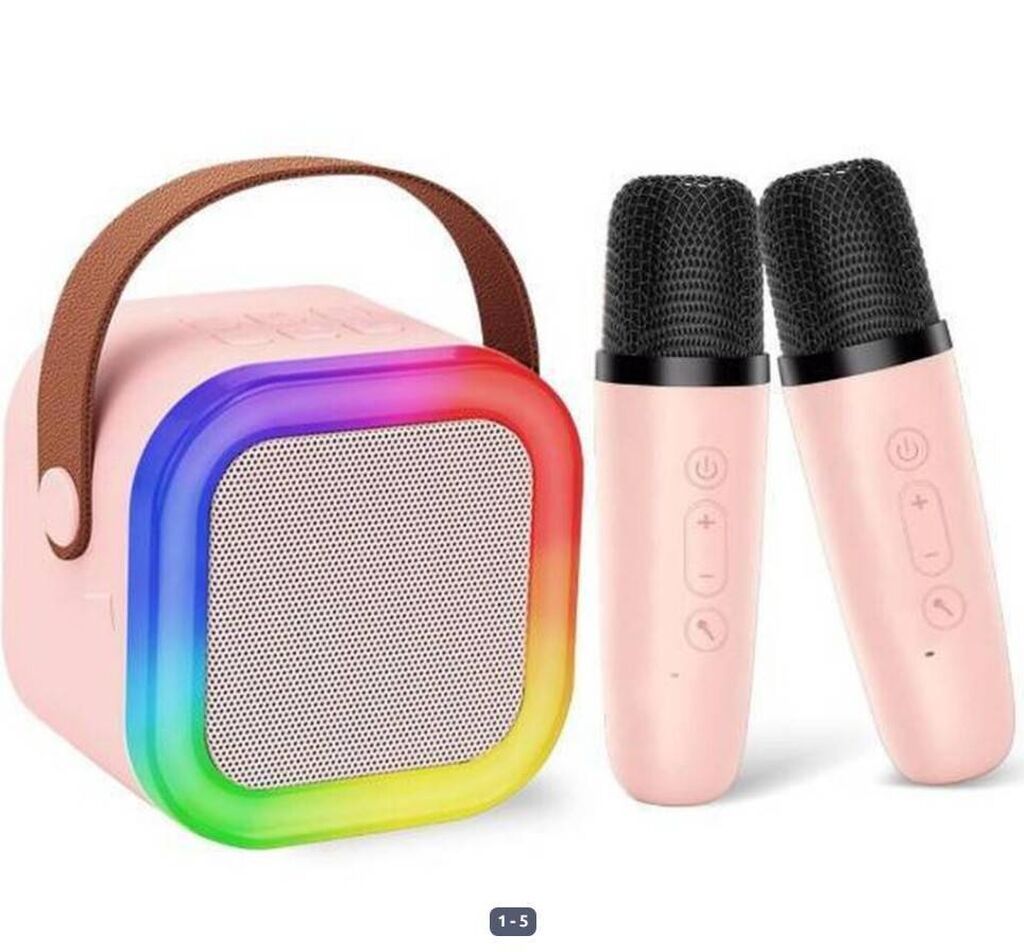 Колонка +караоке+ микрофон беспроводной с колонкой RGB блютуз: фото 3