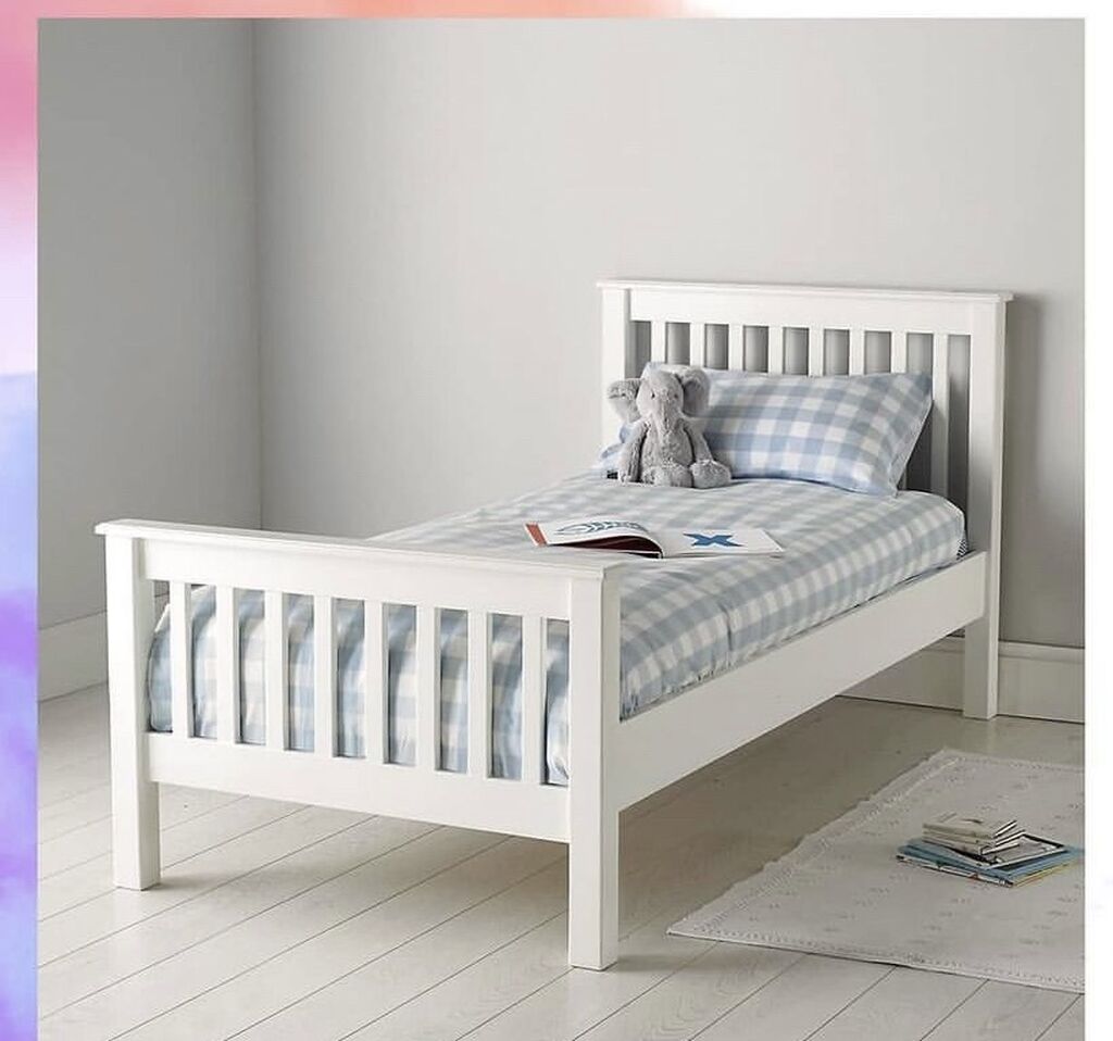 кровать детская белая деревянная