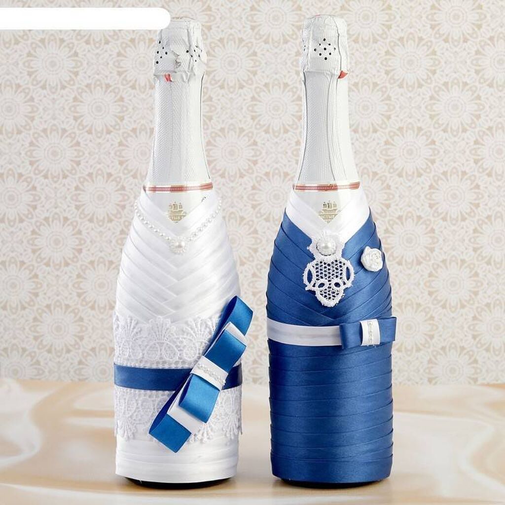 Украшение бутылок шампанского на свадьбу: декор | этикетки | наклейки купить в СПб