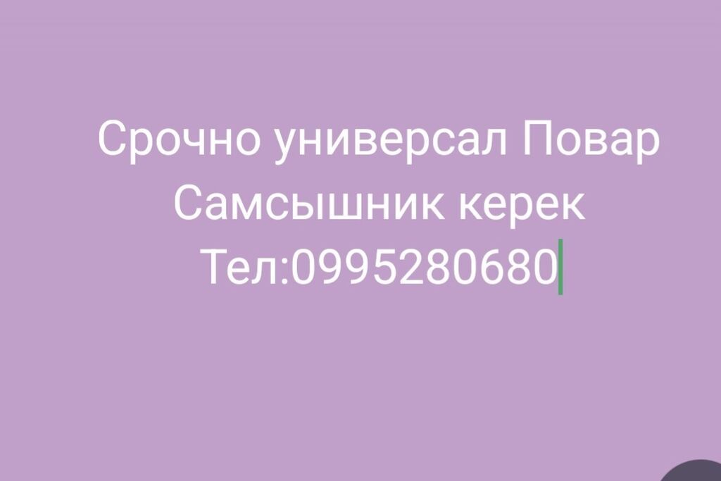 Требуется повар-самсышник
