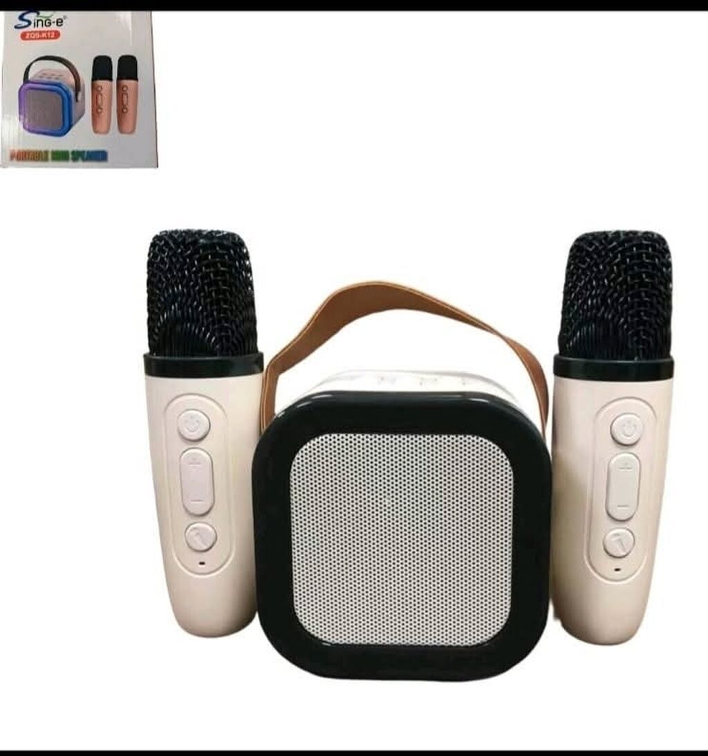 Zvučnici i stereo sistemi: Prenosni karaoke zvučnik Smart Led Rgb + 2 mikrofona Cena 2000 dinara