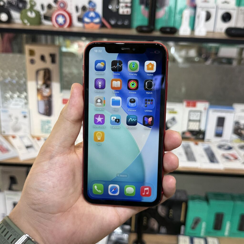 IPhone 11, Б/у, 256 ГБ, Красный, Защитное стекло, 100 %: фото 7