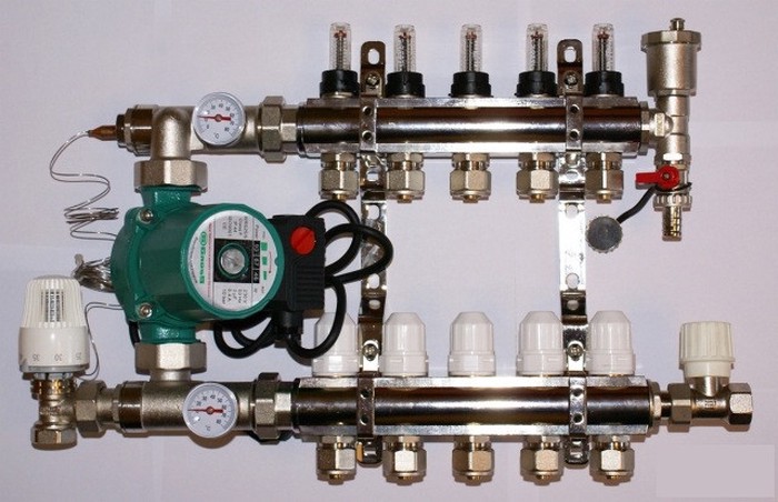 коллектор Uponor Pr 1 теплого пола с клапанами 6 контуров