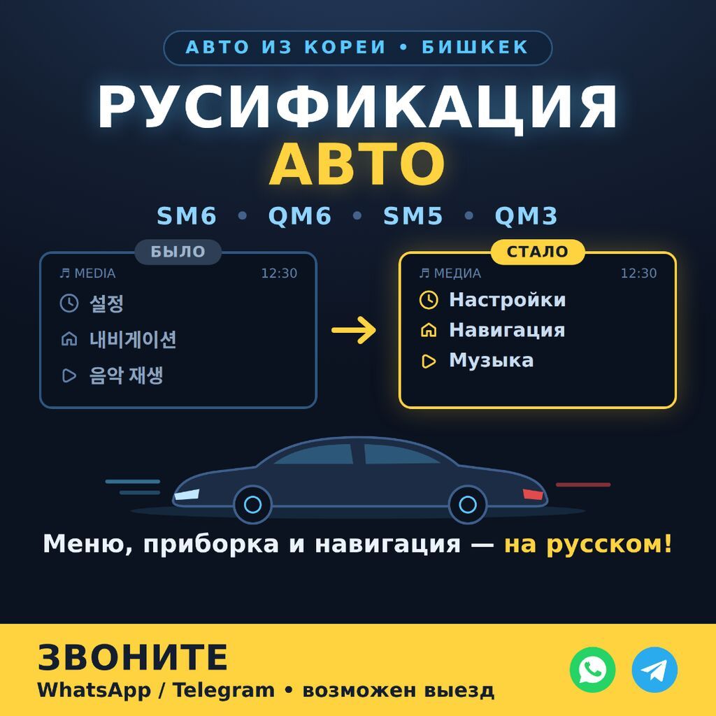 Русификация авто, Корея, Samsung