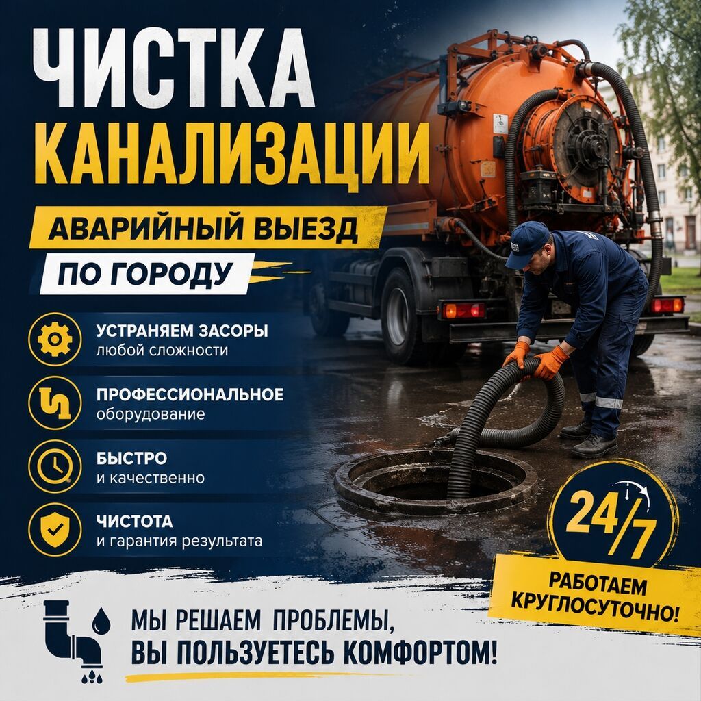 Чистка канализации выезд по городу. звоните приеду быстро!