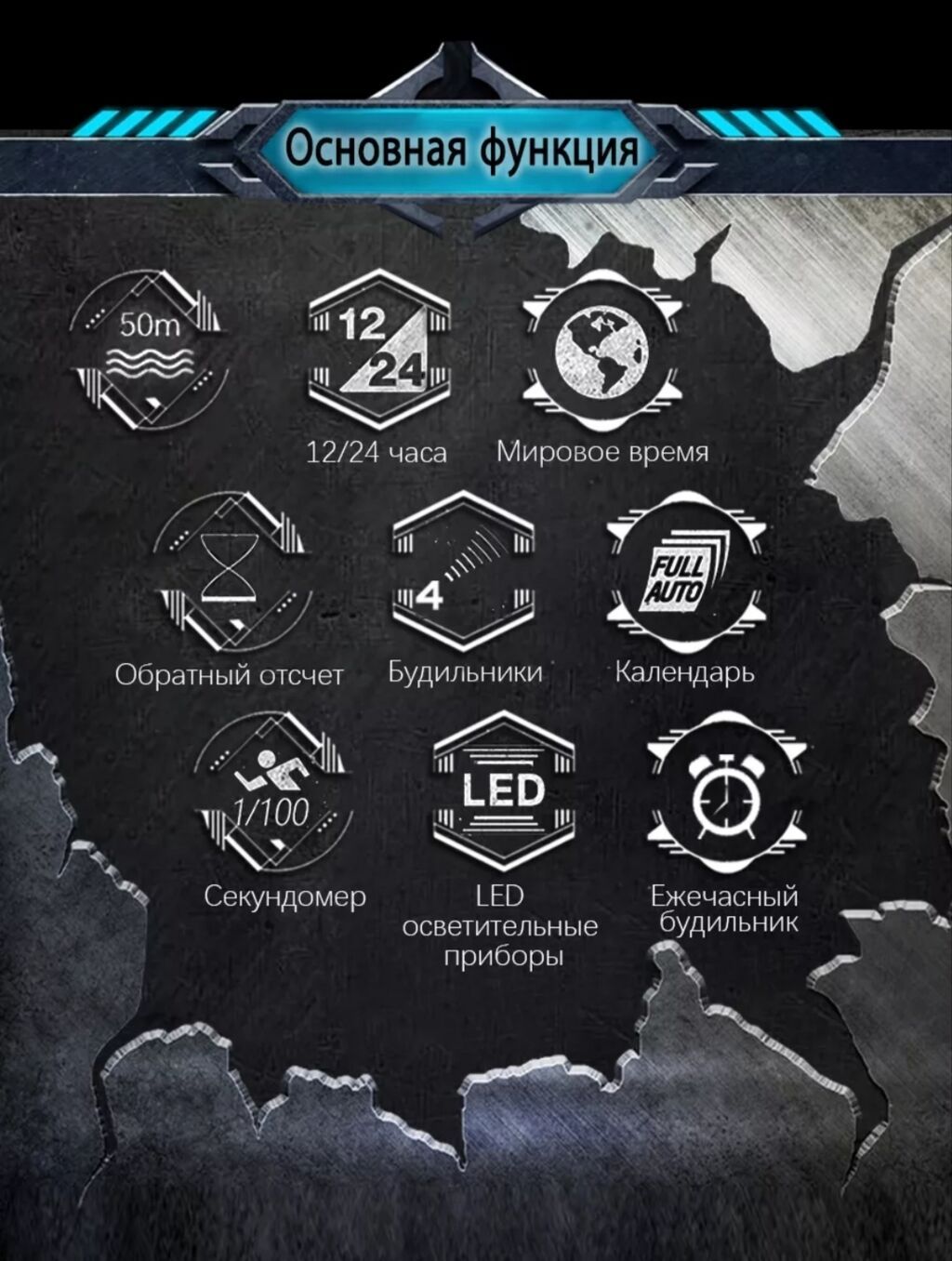 NORTH EDGE Cyber Tank — цифровые наручные часы в ретро‑индустриальном: фото 4